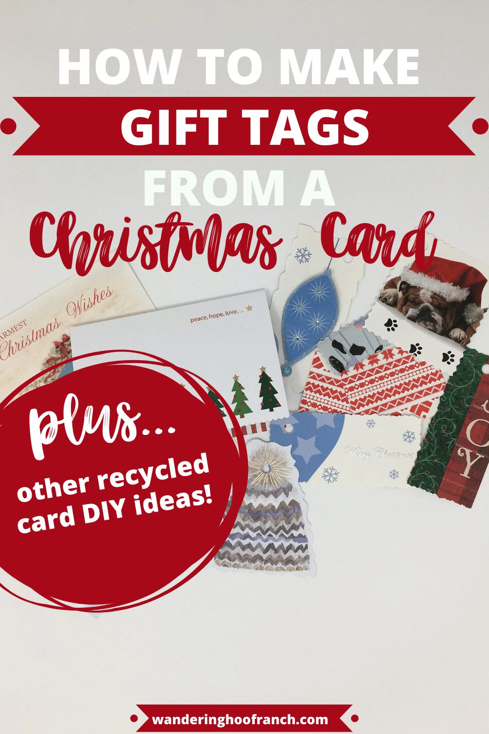 How to Make Gift Tags out of Old Christmas Cards, Wandering Hoof Ranch